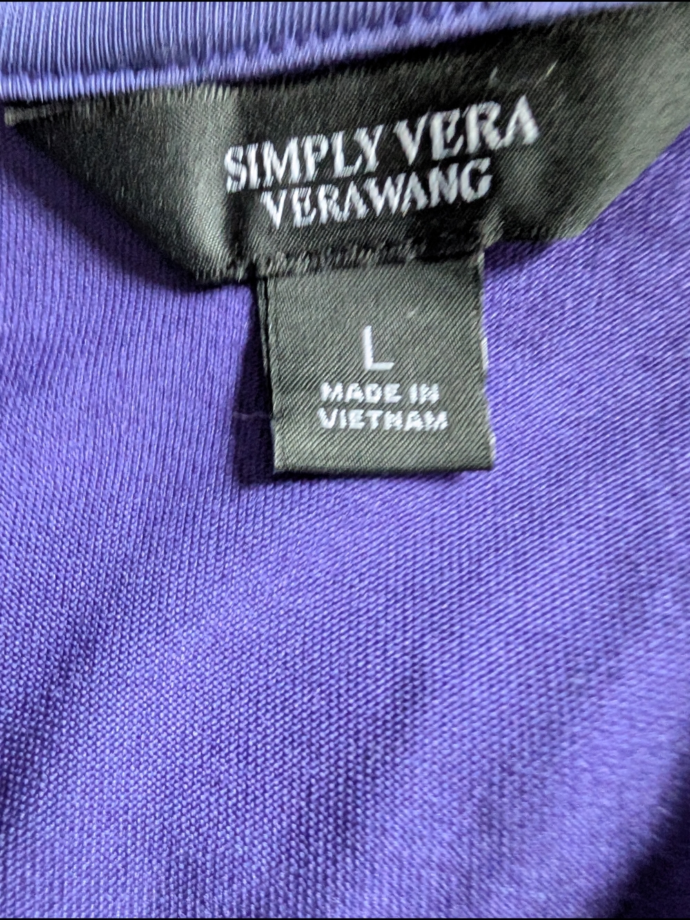 Simply Vera Vera Wang Purple Scoop Neck Short Sleeve Top - Large (EUC) - Picture 7 of 8